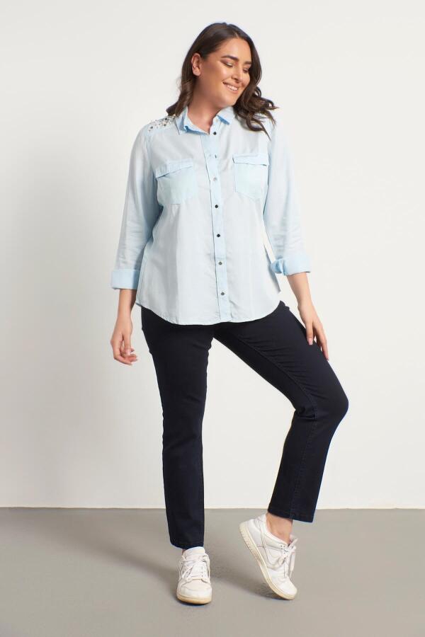 5 Cep Denim Pantolon Lacivert - 3