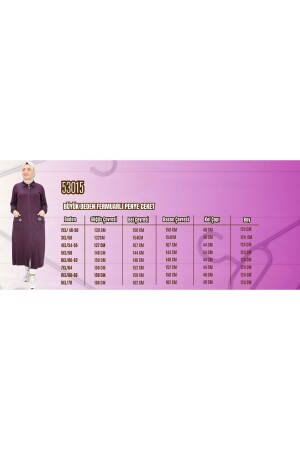 53015 Büyük Beden Fermuarlı Penye Ceket - Mor - 2