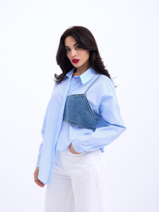 5419 GÖMLEK-SAN DİEGO ÇİZGİLİ - 5