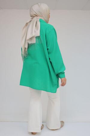 58096 Büyük Beden Erkek Yaka Düğmeli Tunik - Benetton - 3