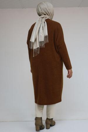 58101 Büyük Beden Düşükkol Mir Tunik - Taba - 3