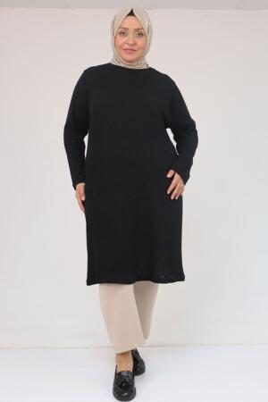 58140 Büyük Beden Basic Mir Tunik - Siyah - 2