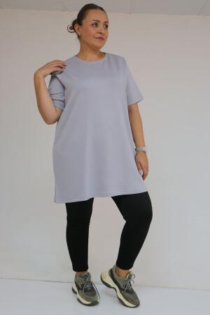 59503 Büyük Beden Beli Lastikli Tayt - Siyah - 