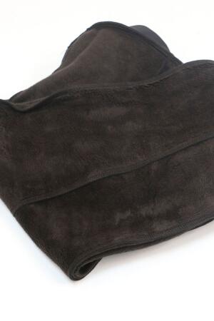 59507 Büyük Beden Önü Yırtmaçlı İçi Şardonlu Tayt - Siyah - (1)