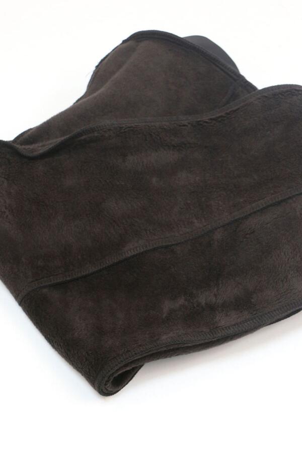 59507 Büyük Beden Önü Yırtmaçlı İçi Şardonlu Tayt - Siyah - 2