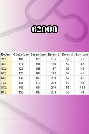 62008 Büyük Beden Yarım Patlı Hakim Yaka Elbise - Desenli Mavi - (1)