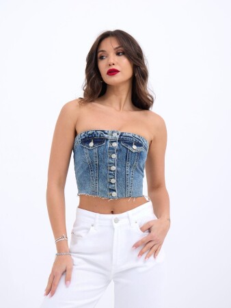 6285 KOT BLUZ-MAVİ - 3