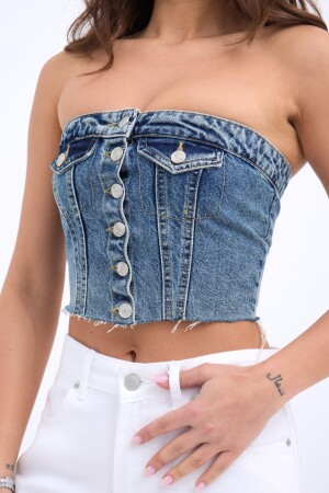 6285 KOT BLUZ-MAVİ - 5