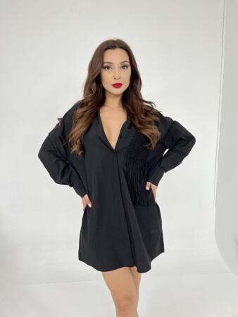 6309 GÖMLEK-SİYAH - ANGELINO BuyukBedeniz