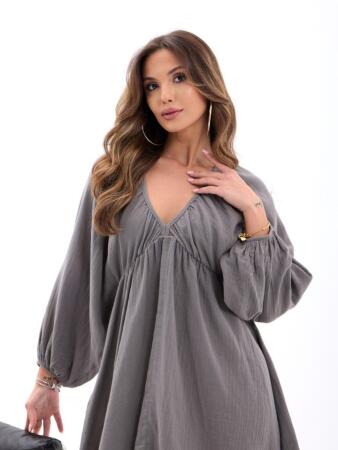 6327 ELBİSE-GRİ - ANGELINO BuyukBedeniz (1)