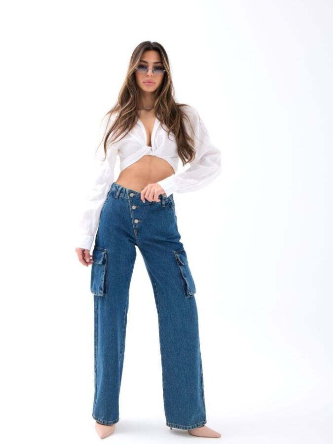 6519 KOT PANTOLON-MAVİ - 1