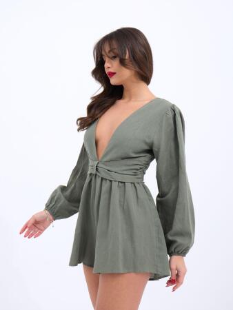 6528 TULUM ELBİSE-HAKİ - ANGELINO BuyukBedeniz (1)