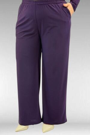 67024 Büyük Beden Sandy-Şifon Elbise - Mürdüm - 3