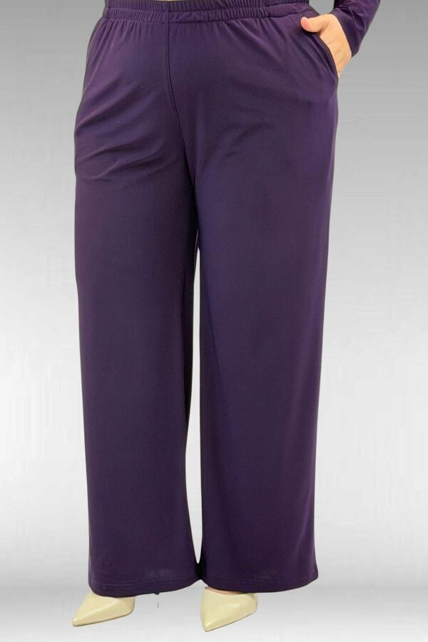 67024 Büyük Beden Sandy-Şifon Elbise - Mürdüm - 3