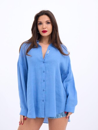 6758 GÖMLEK-MAVİ - ANGELINO BuyukBedeniz