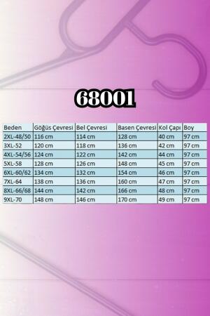 68001 Büyük Beden Önü Taş Baskı Detaylı Penye Tunik - Siyah - (1)