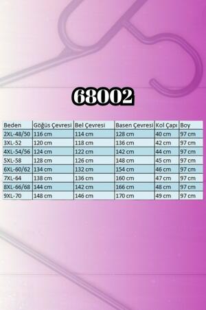 68002 Büyük Beden Önü Güneş Parıltılı Taş Baskılı Penye Tunik - Mürdüm - (1)