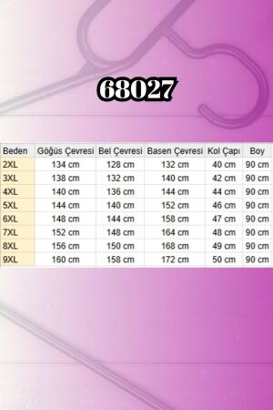 68027 Büyük Beden Yıldız Taş Baskılı Penye Tunik - Hardal - 2