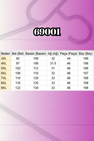 69001 Büyük Beden Beli Lastikli Sahte Cepli Taşlı Kot Pantolon - Siyah - 2