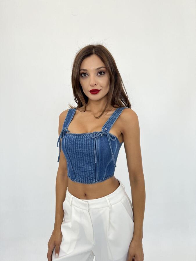 6987 KOT BLUZ-MAVİ - 3