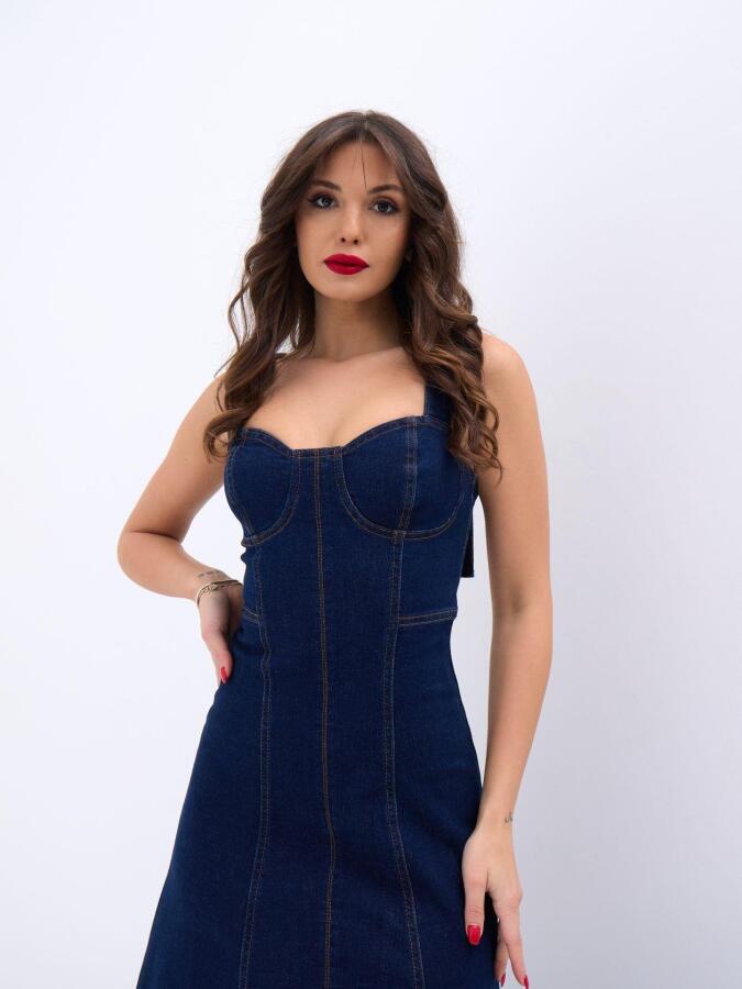 7090 KOT ELBİSE-MAVİ - 4