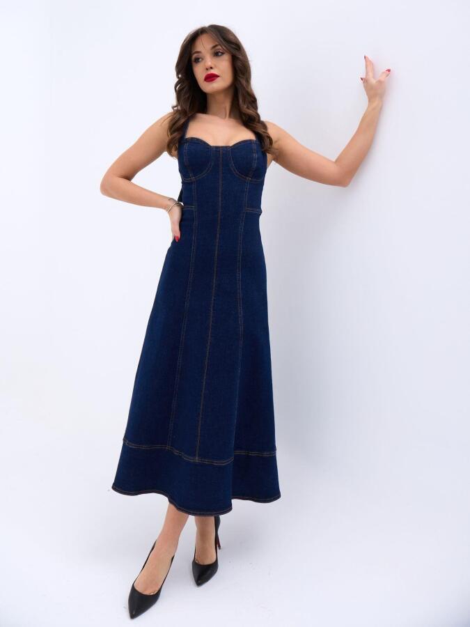 7090 KOT ELBİSE-MAVİ - 5