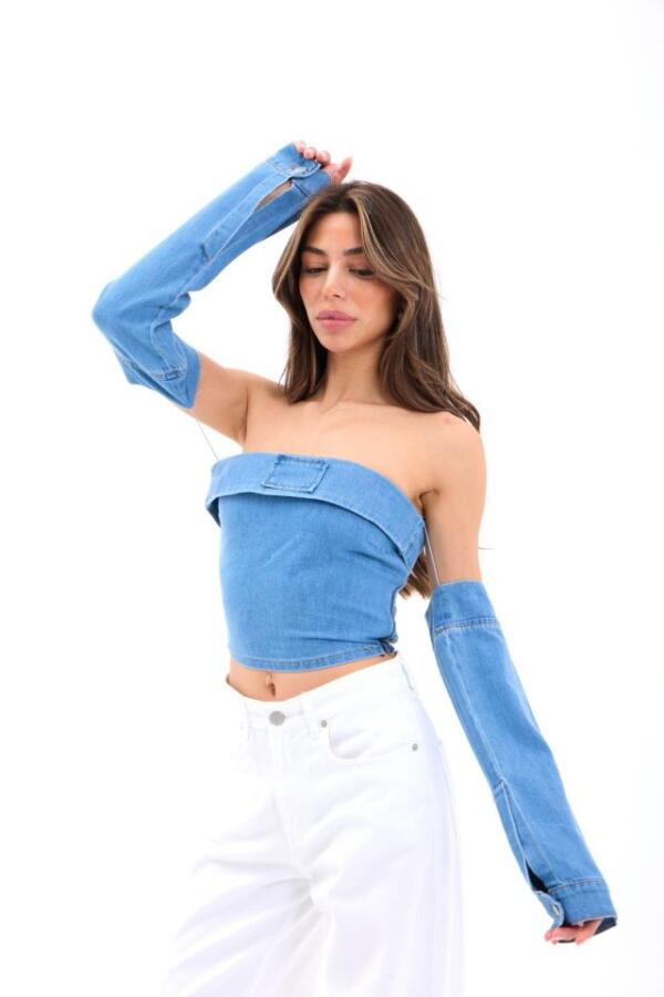 7358 KOT BLUZ-MAVİ - 2