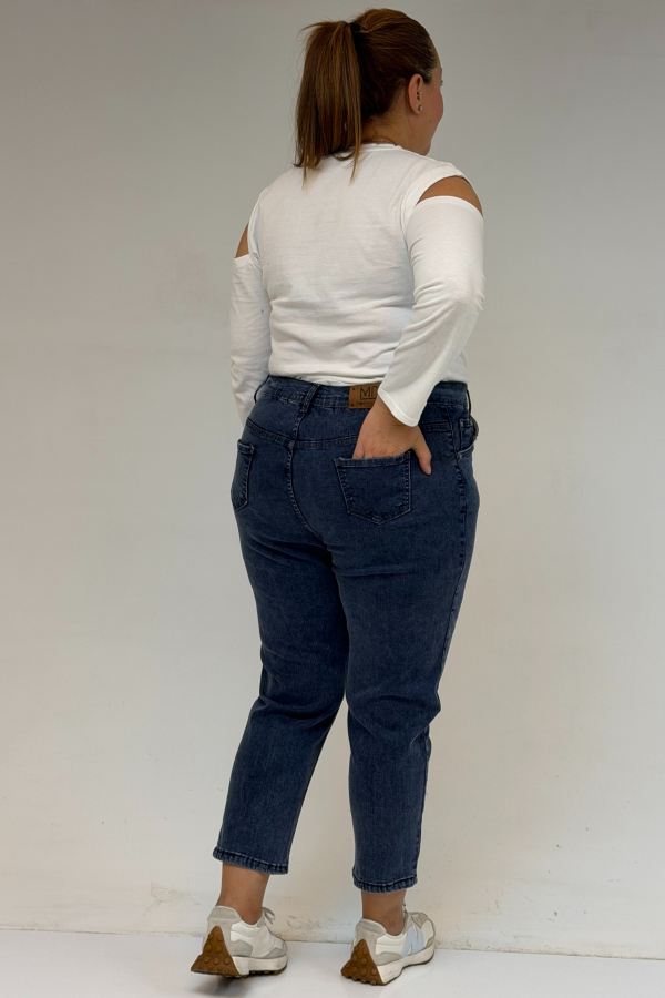 9125-6 Büyük Beden Boy Friend Kot Pantolon - Antrasit - 3