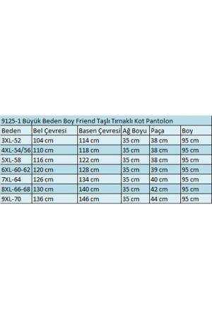 9125-7 Büyük Beden Boy Friend Kot Pantolon - Siyah - 2