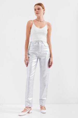 918 İp Askılı Crop Top - Beyaz - 2