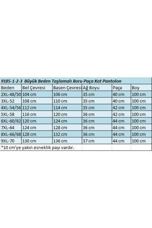 9185-4 Büyük Beden Taşlamalı Boru Paça Kot Pantolon - Lacivert - (1)