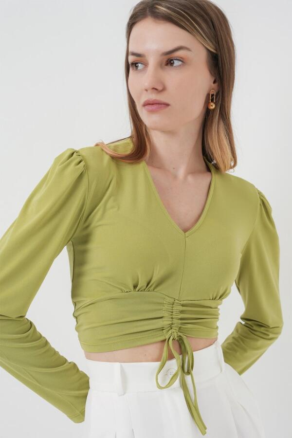 936 Sandy Crop Bluz - E.Yeşil - 1