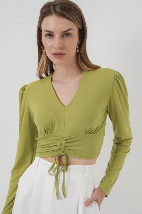 936 Sandy Crop Bluz - E.Yeşil - 2