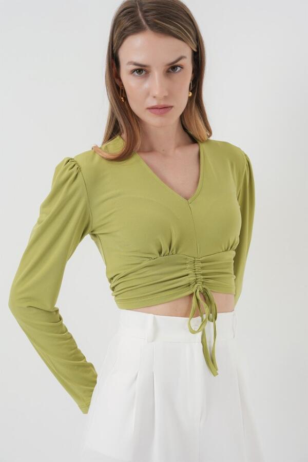 936 Sandy Crop Bluz - E.Yeşil - 3