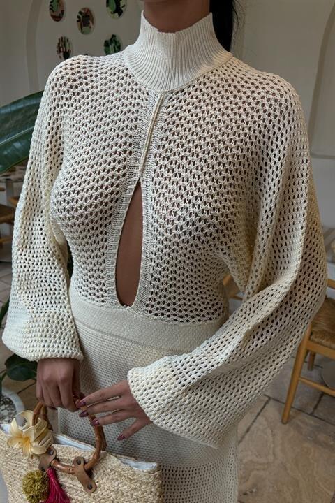 Ajurlu Triko Elbise 2854 - 5