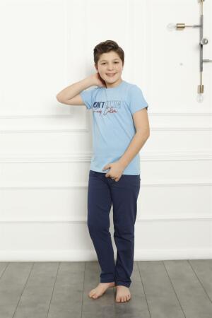 Akbeniz Erkek Çocuk Pamuk Kısa Kollu Pijama Takımı 20380 - 2