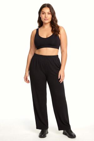 Kadın Siyah Büyük Beden Pijama Altı - Angelino
