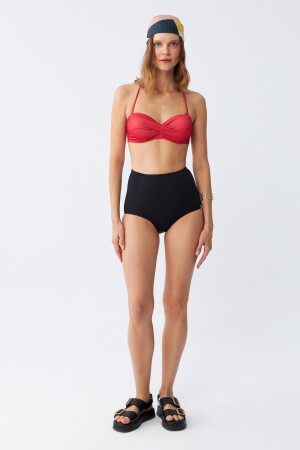 Akbeniz Kadın Straplez Kırmızı Yüksek Bel Bikini Takımı - 2