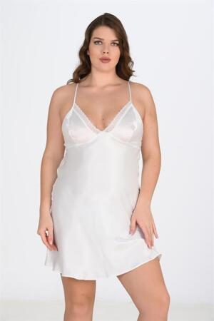 Angelino 2'li Beyaz-Pembe Sabahlık Takımı Bigsize 6210 - 2