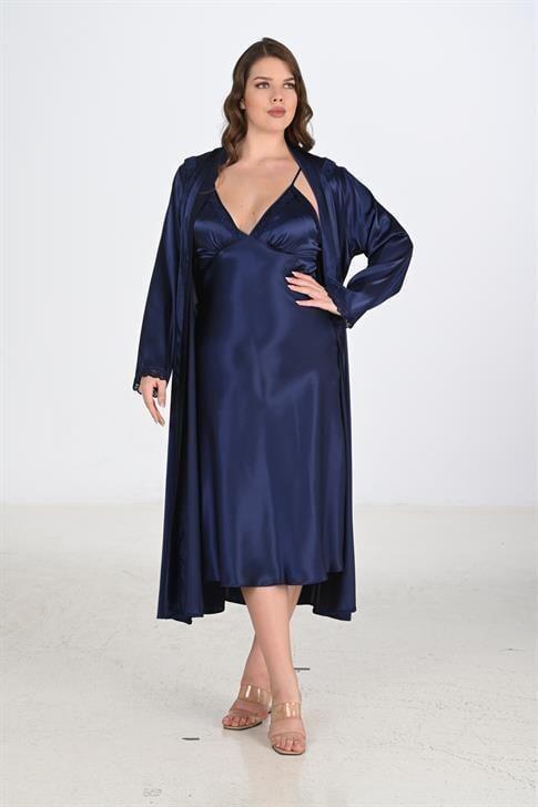Angelino 2li Lacivert Sabahlık Takımı Bigsize 6225 - 1