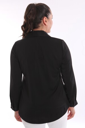 Trend42plus Büyük Beden Basic Siyah Gömlek - 6