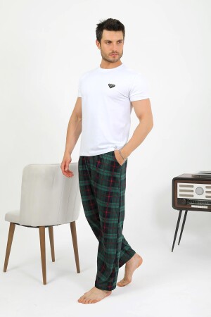Angelino Erkek Pamuk Tek Alt Pijama Yeşil 27562 - 1
