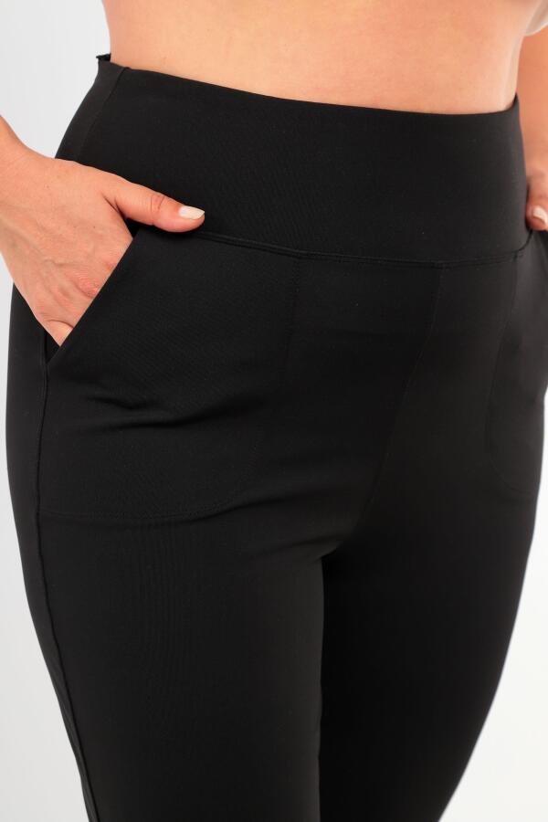 Kadın Yüksek Bel Jogger Eşofman Altı Siyah Joggers - 3
