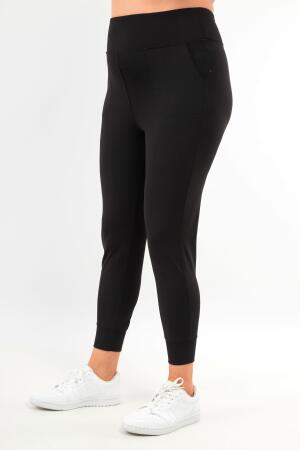 Kadın Yüksek Bel Jogger Eşofman Altı Siyah Joggers - 6