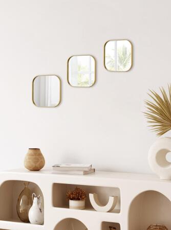 Kare Aynalı Gold 24x24 İkramlık Kahve ve Çay Sunum Tepsisi (Çok Amaçlı) - 3