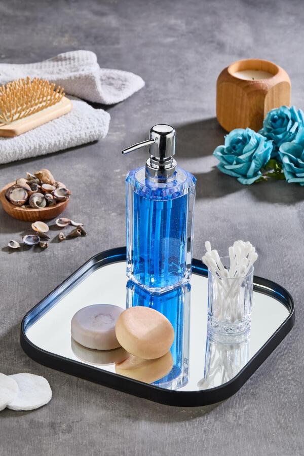 Kare Aynalı Siyah 24x24 İkramlık Kahve ve Çay Sunum Tepsisi (Çok Amaçlı) - 1