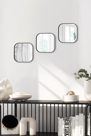 Kare Aynalı Siyah 24x24 İkramlık Kahve ve Çay Sunum Tepsisi (Çok Amaçlı) - Angelino Moda (1)