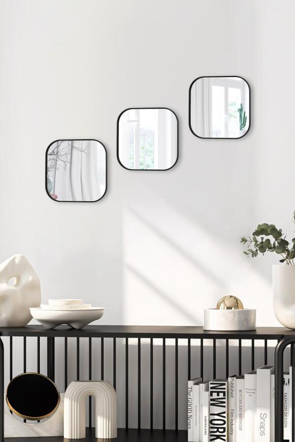 Kare Aynalı Siyah 24x24 İkramlık Kahve ve Çay Sunum Tepsisi (Çok Amaçlı) - 2