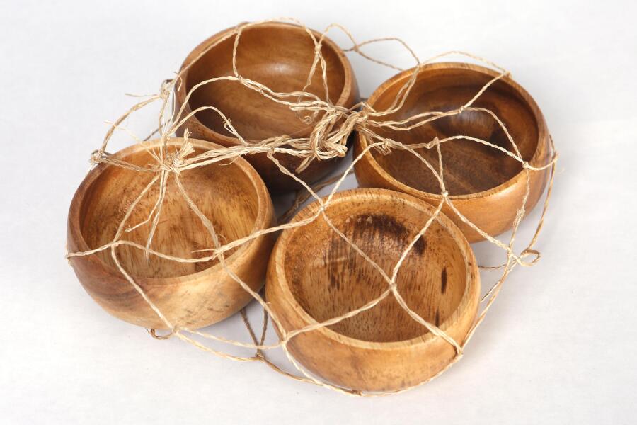 Natura 4'Lü Akasya Yuvarlak Mini Sosluk Çerezlik - 5