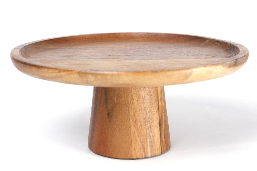 Natura Akasya Ayaklı Yuvarlak Büyük Sunum Tabağı 25x11 cm - 1